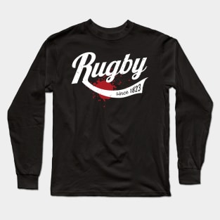 Rugby Bloodied Text Logo Long Sleeve T-Shirt